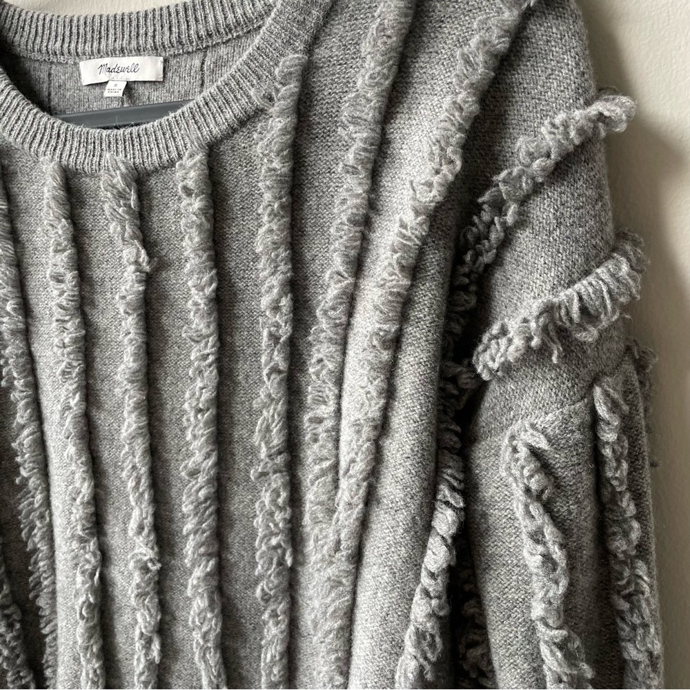 Madewell Gray Sweater Merino Wool Long Sleeve Small S - Picture 6 of 8